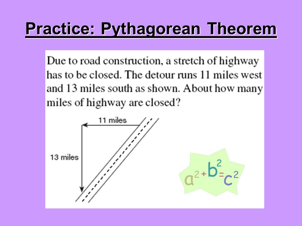 Practice: Pythagorean Theorem