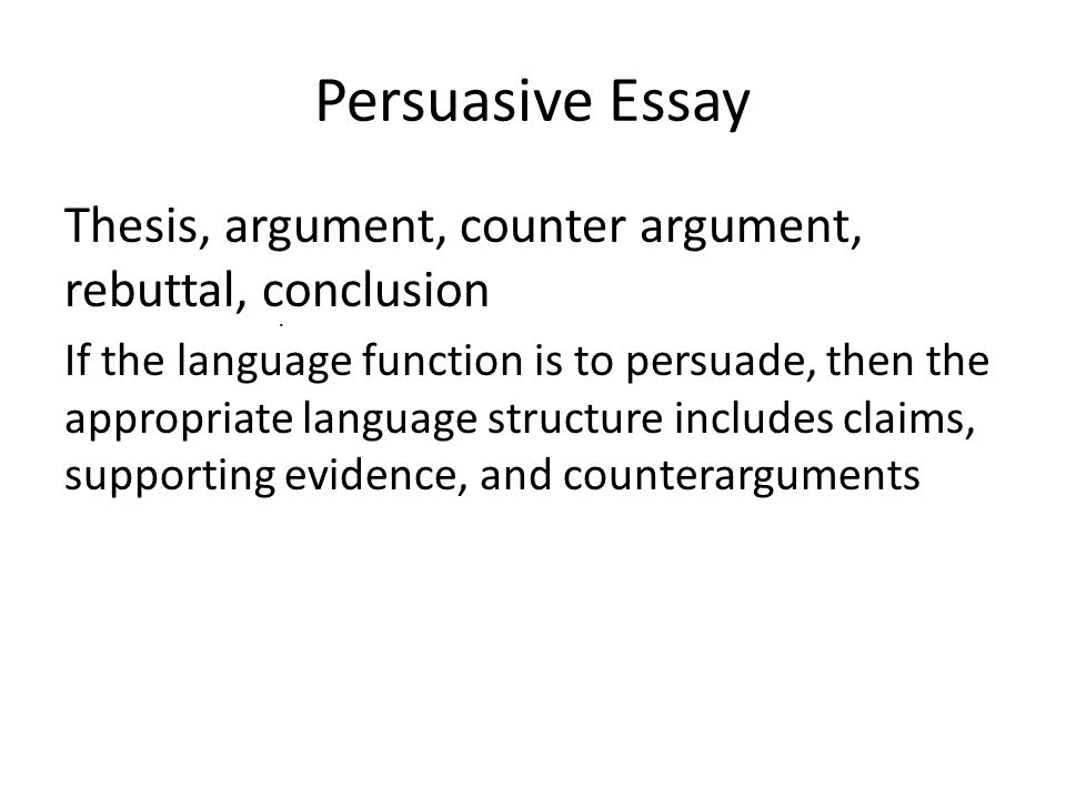Persuasive essay rebuttal examples