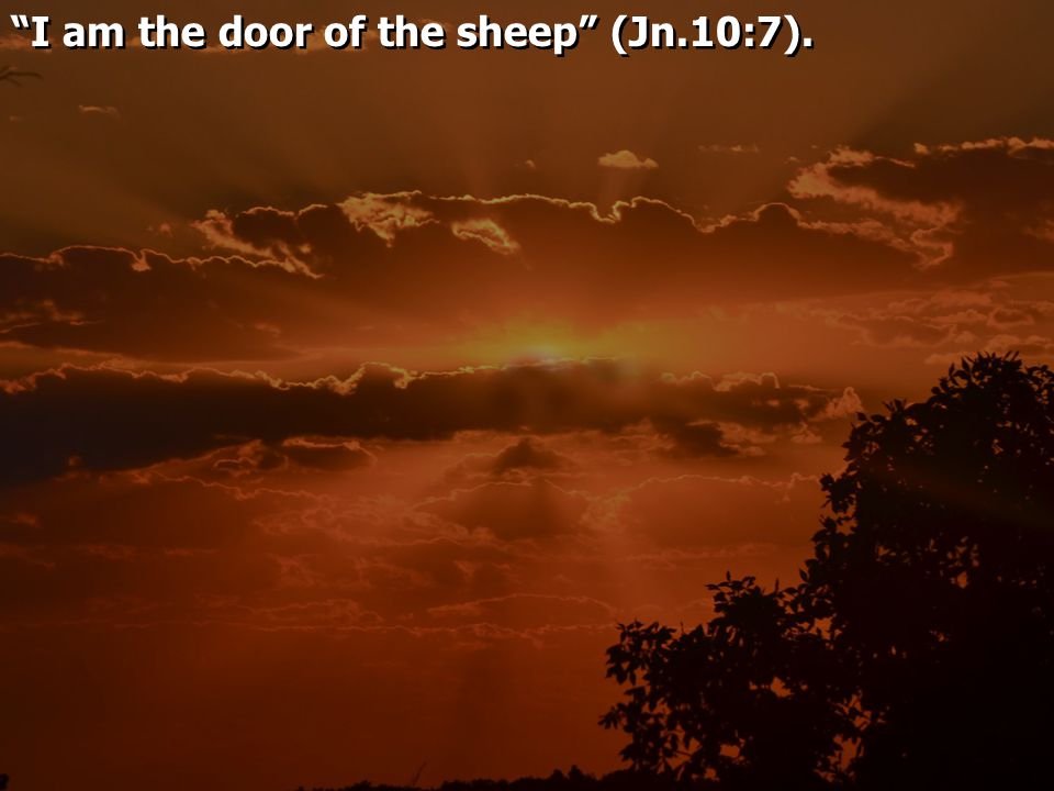 I am the door of the sheep (Jn.10:7).