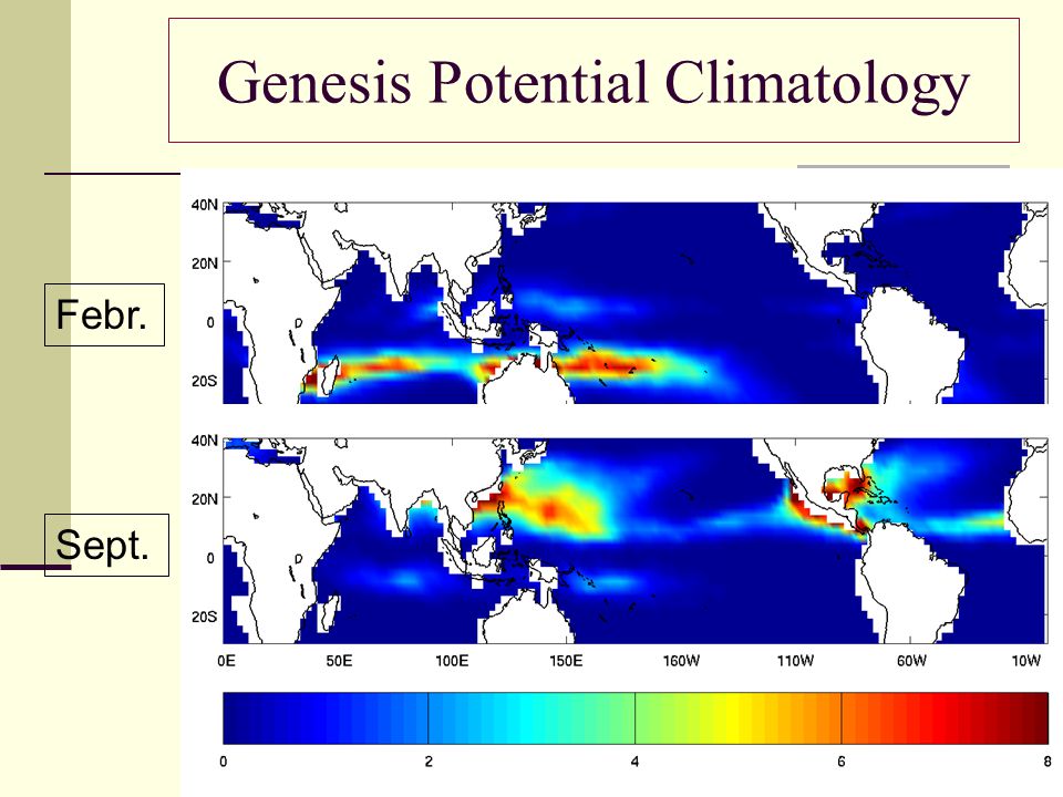 Genesis Potential Climatology Febr. Sept.