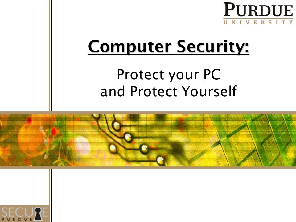 1 Computer Security: Protect your PC and Protect Yourself