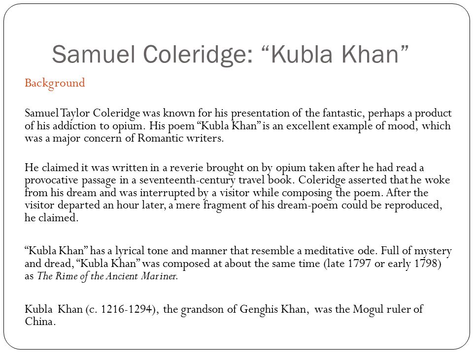 kubla khan analysis kubla khan analysis