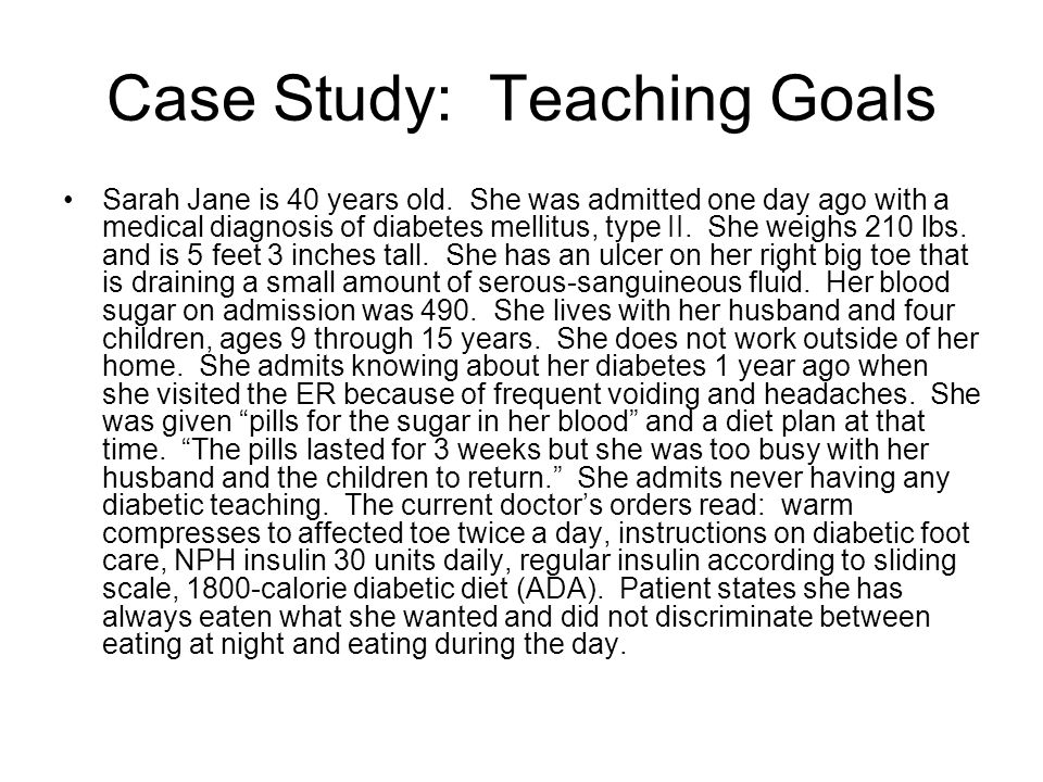 Nursing case study for diabetes mellitus type 2