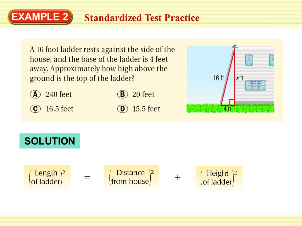EXAMPLE 2 Standardized Test Practice SOLUTION =+