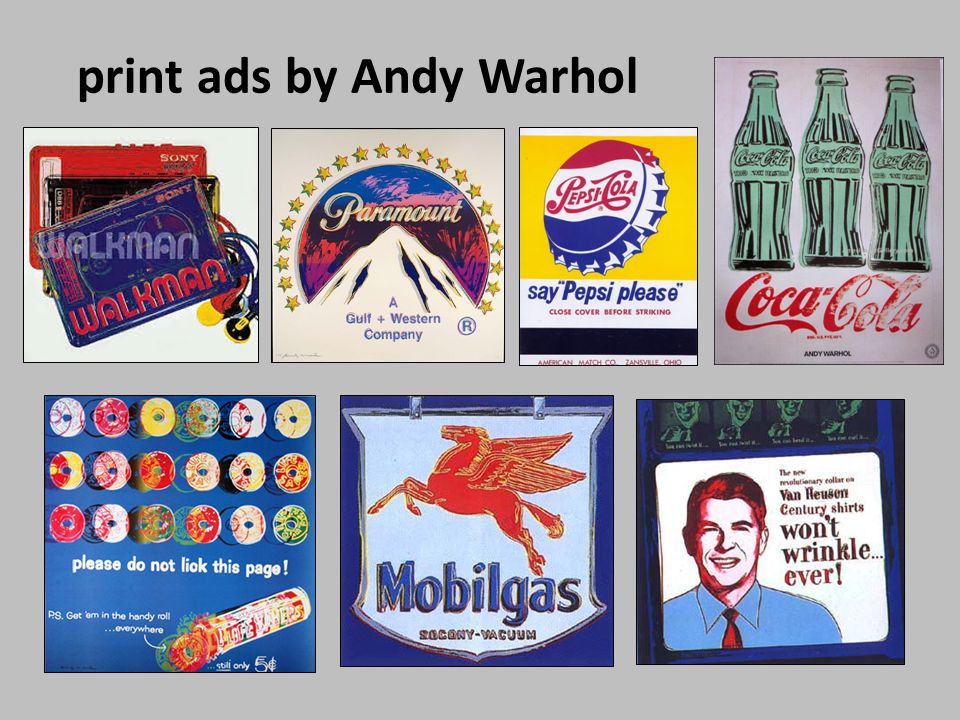 print ads by Andy Warhol