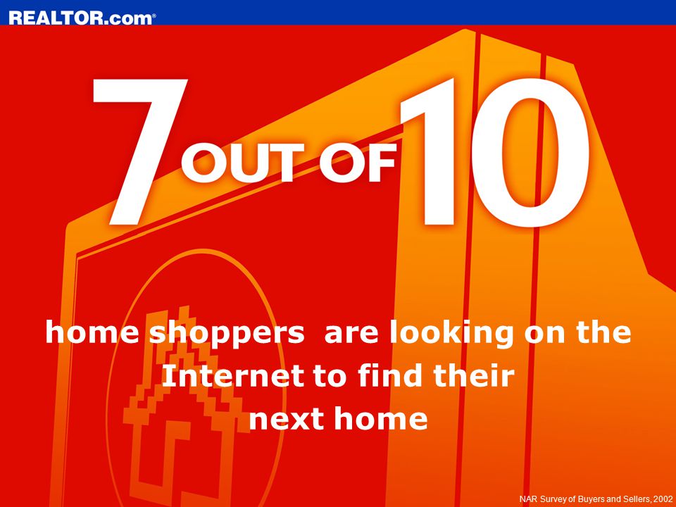 home shoppers are looking on the Internet to find their next home NAR Survey of Buyers and Sellers, 2002