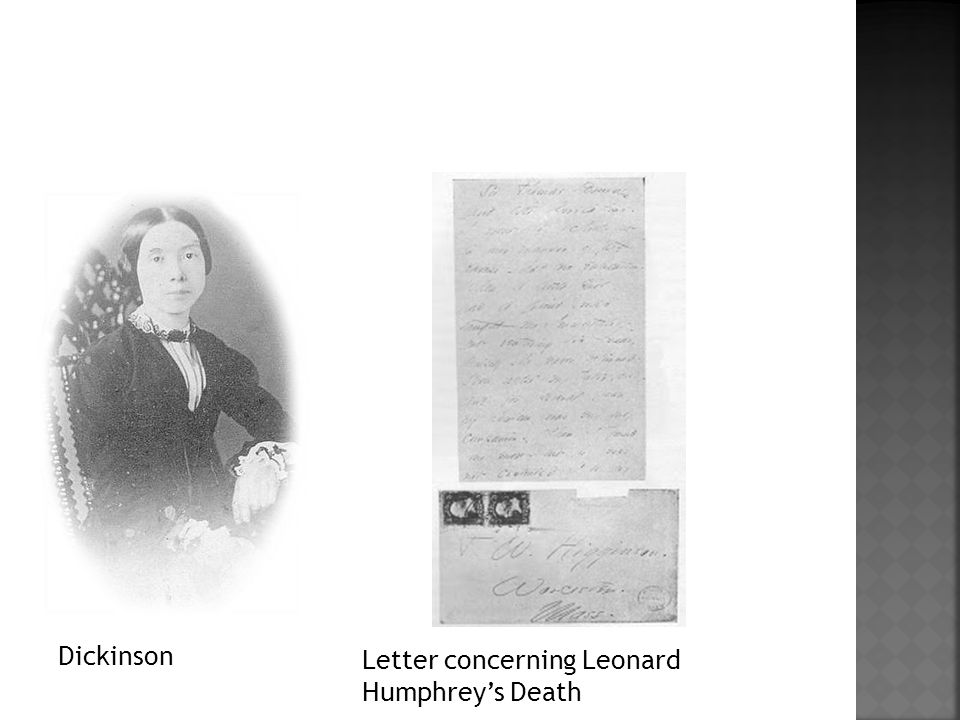 Dickinson Letter concerning Leonard Humphrey’s Death