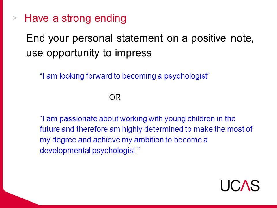 How to end a personal statement for university