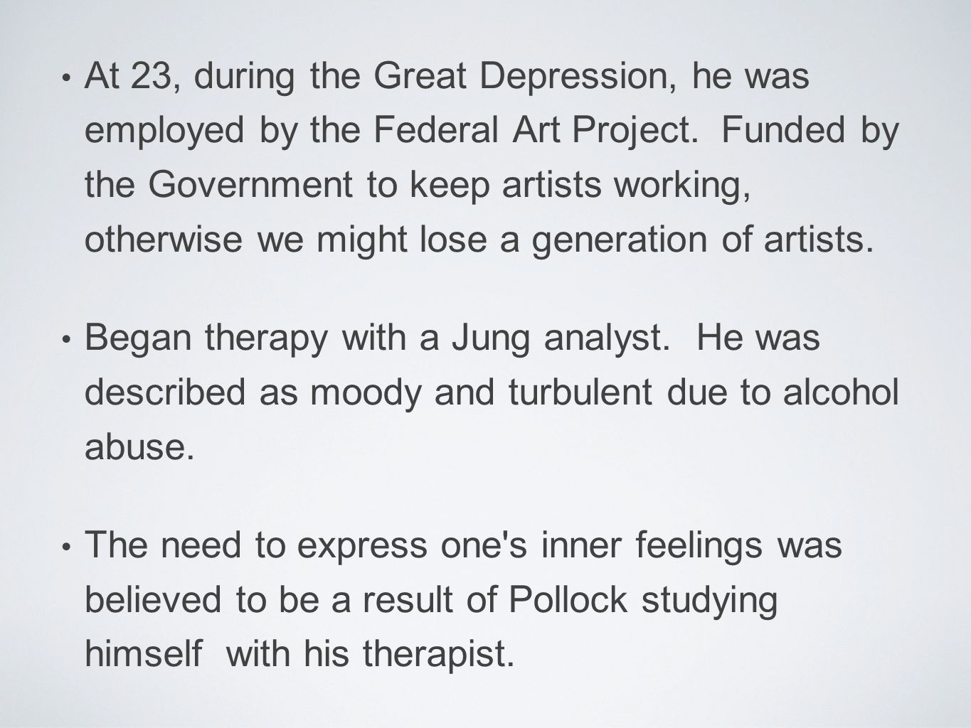 At 23, during the Great Depression, he was employed by the Federal Art Project.