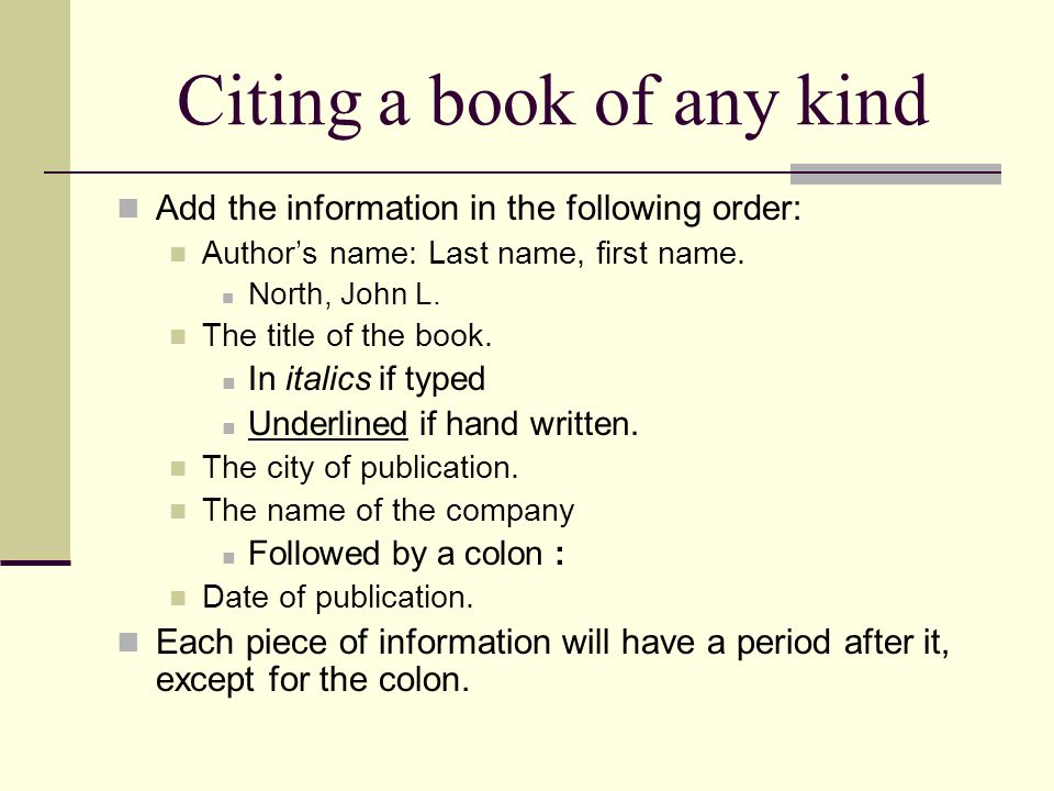 how to properly cite a book