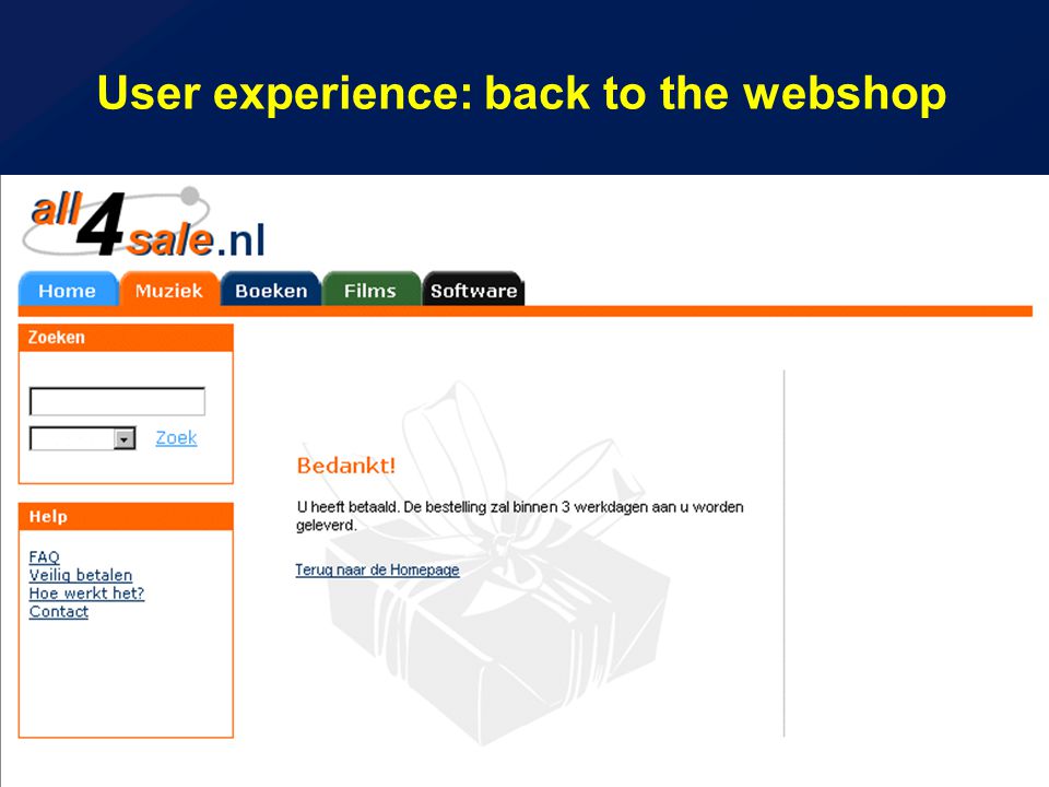 De Nederlandsche Bank Eurosysteem User experience: back to the webshop