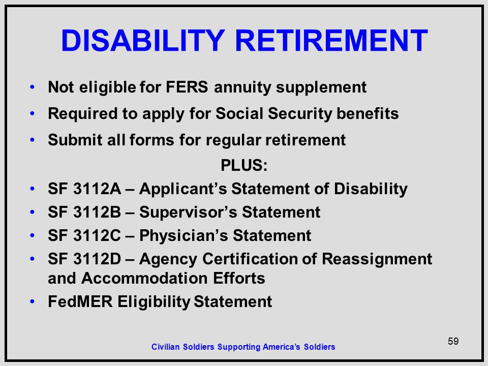 1 army benefits center civilian federal employees retirement system standard form 3112a