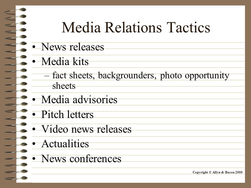 communication the tactics of public relations chapter 9 public public relations fact sheets