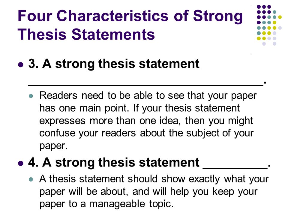 how to develop a good thesis