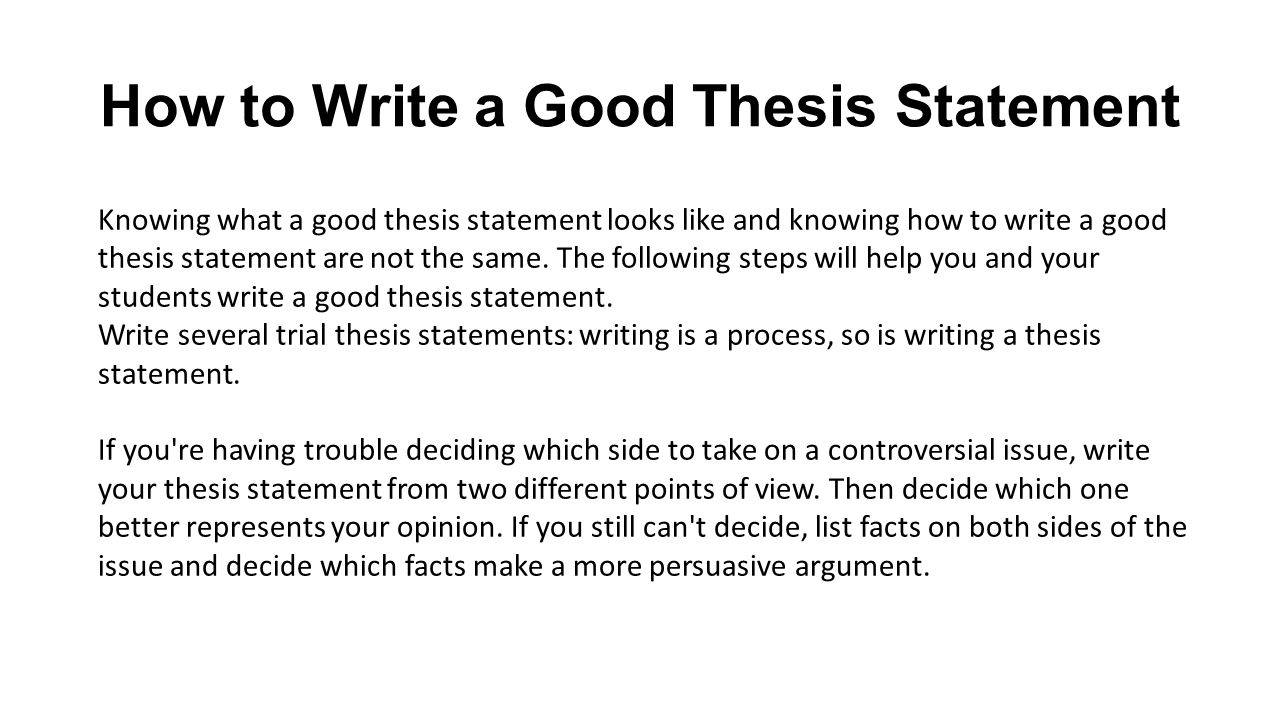 Writing strong thesis statements