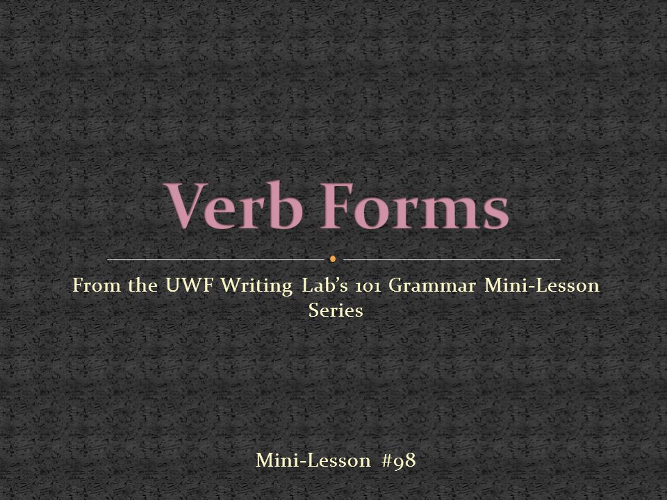 From the UWF Writing Lab’s 101 Grammar Mini-Lesson Series Mini-Lesson #98