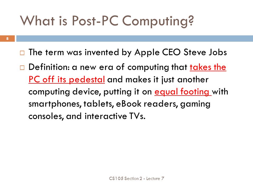 What is Post-PC Computing.