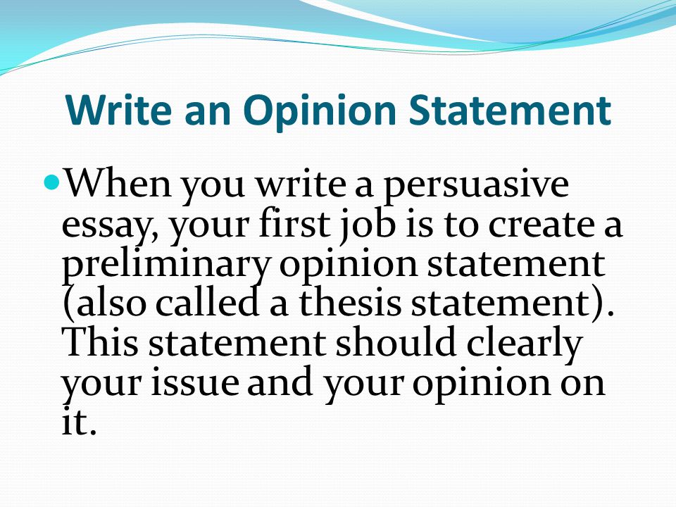 Thesis Statement For A Persuasive Speech