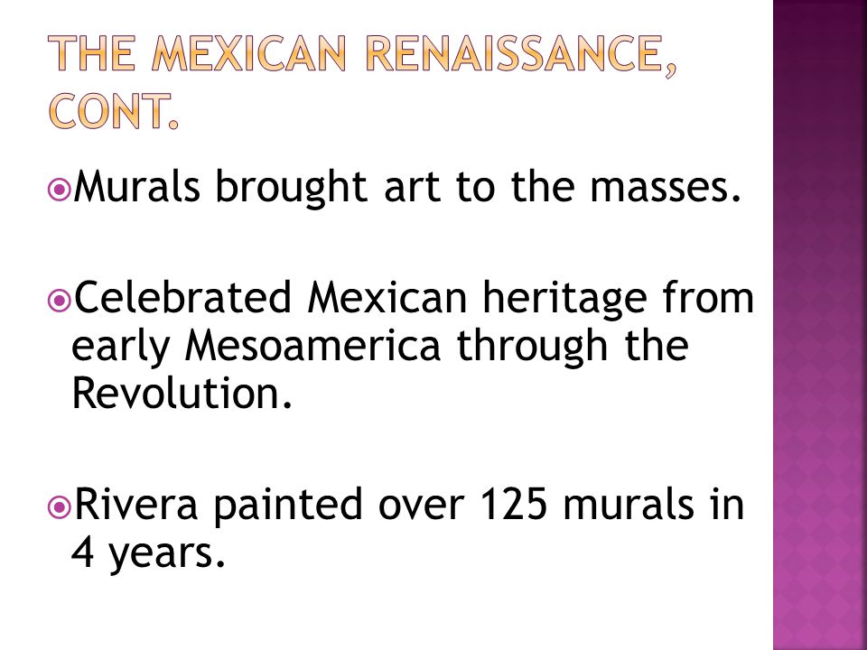  Murals brought art to the masses.