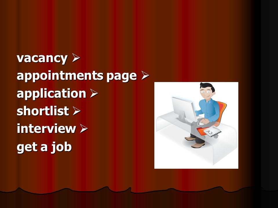vacancy  appointments page  application  shortlist  interview  get a job