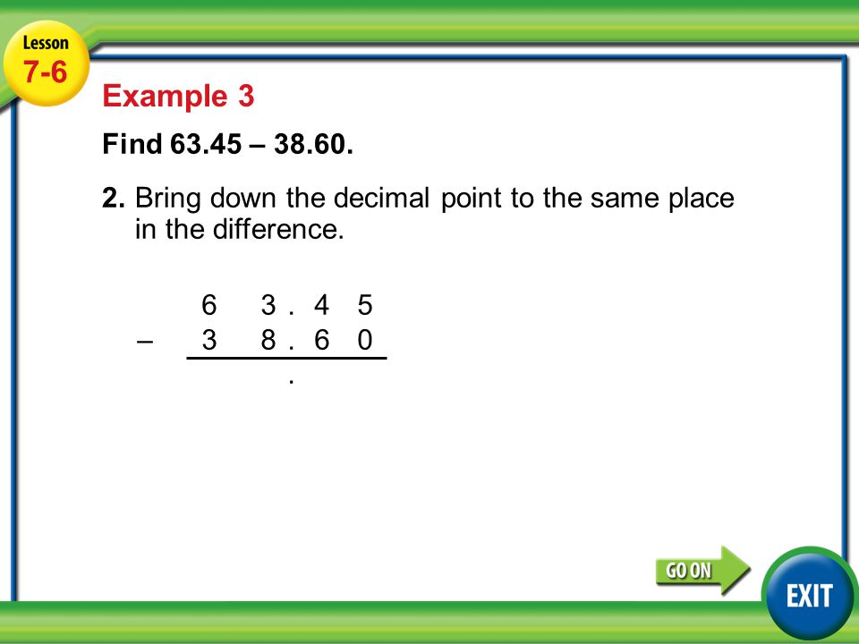 Lesson 4-6 Example Example 3 Find –