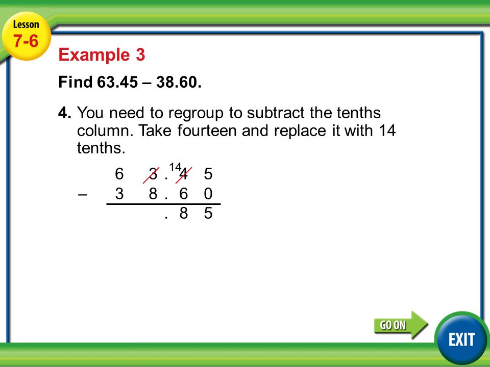 63.45 – Lesson 4-6 Example Example 3 Find –
