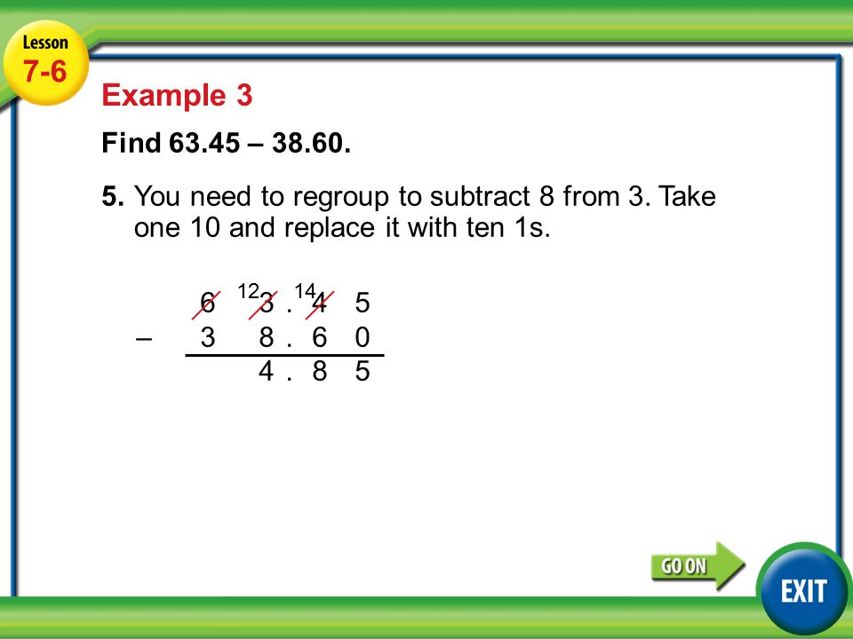 Lesson 4-6 Example Example 3 Find –