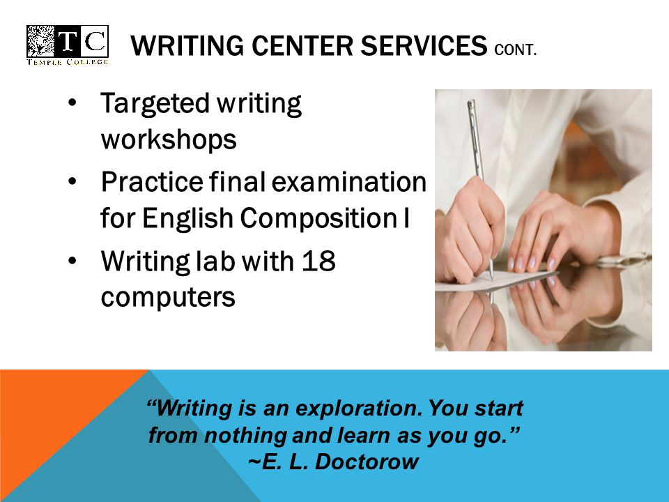 WRITING CENTER SERVICES CONT.