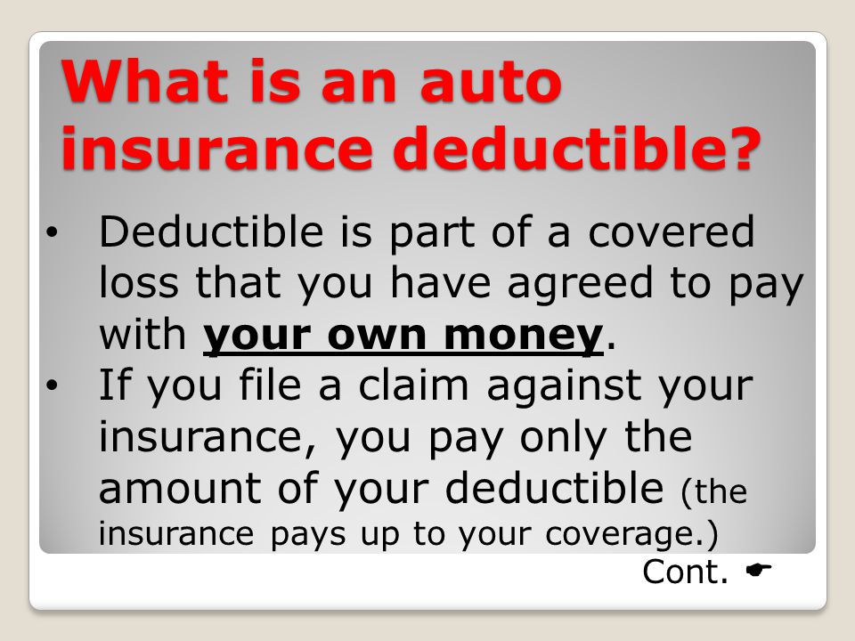 What is an auto insurance deductible.