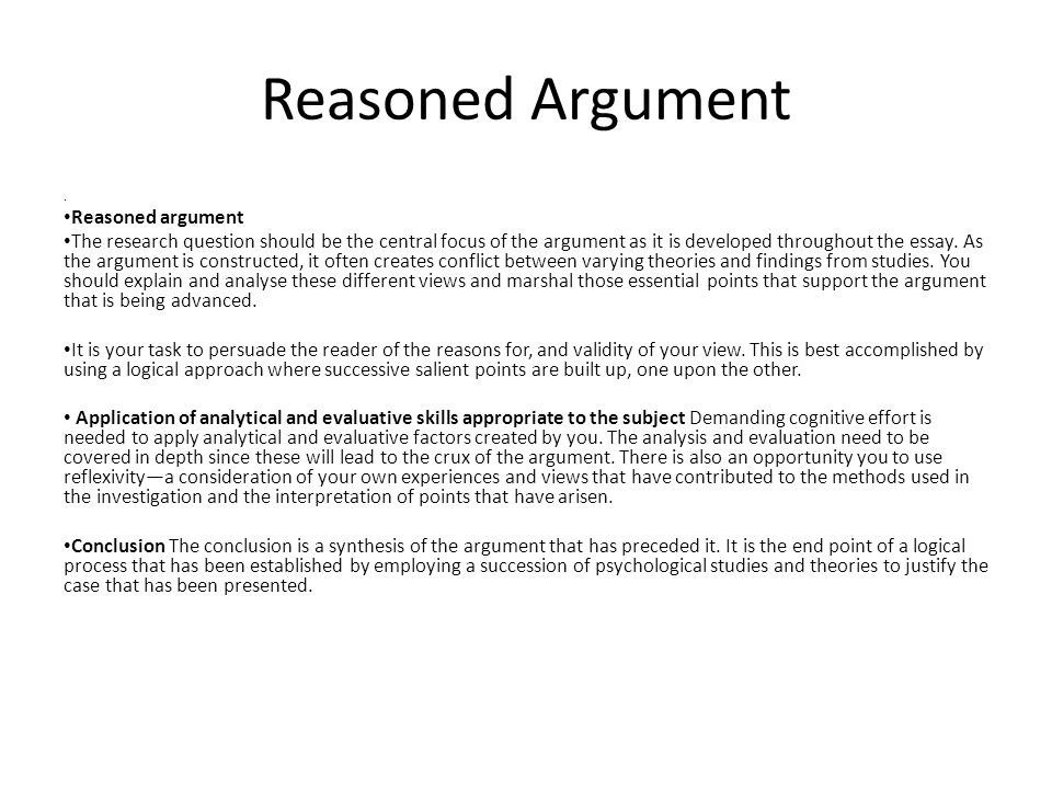 Reasoned argument essay