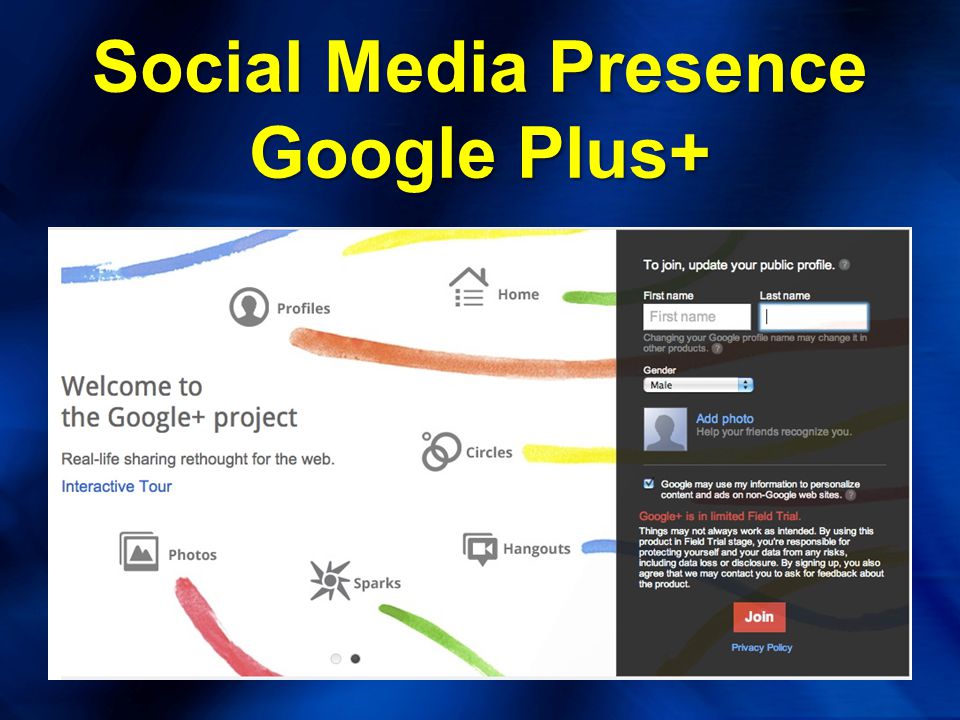 Social Media Presence Google Plus+