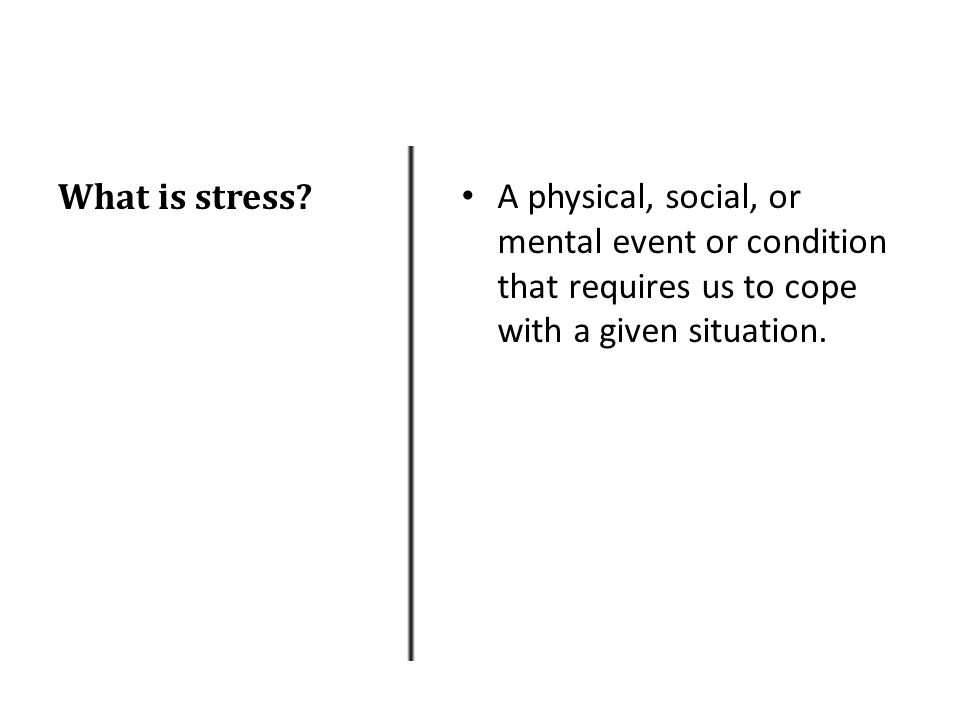 What is stress.