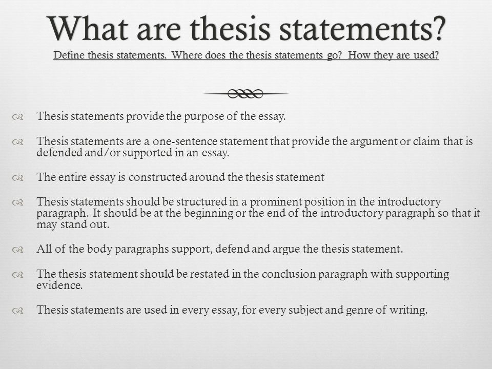 Thesis Statement Definition In Writing