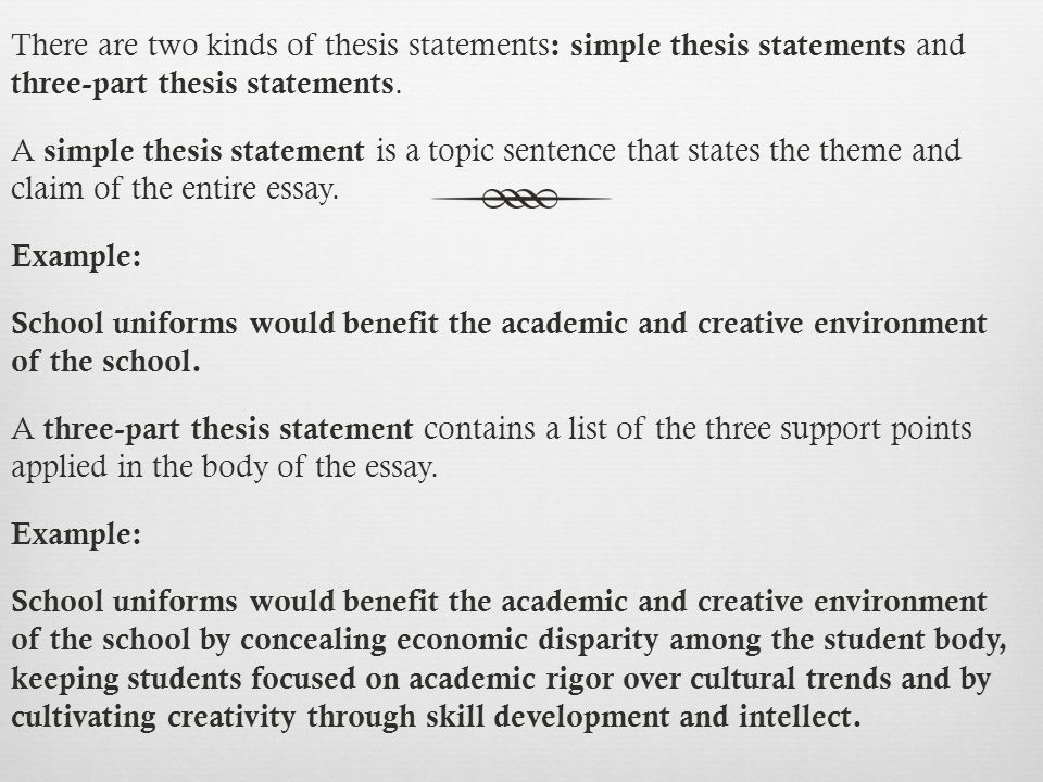 Three part thesis statement examples
