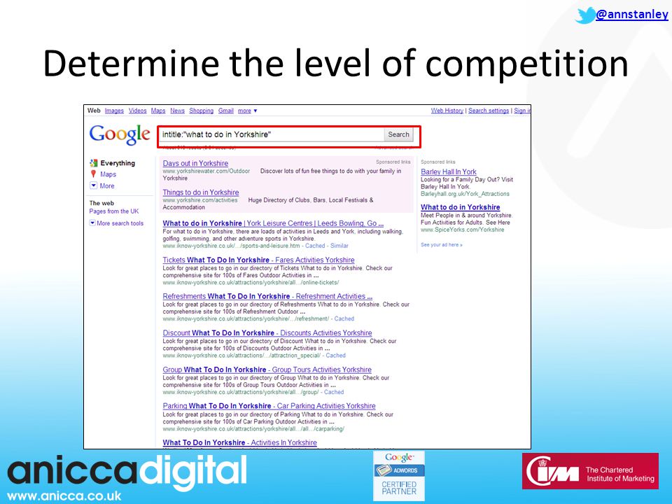 @annstanley Determine the level of competition