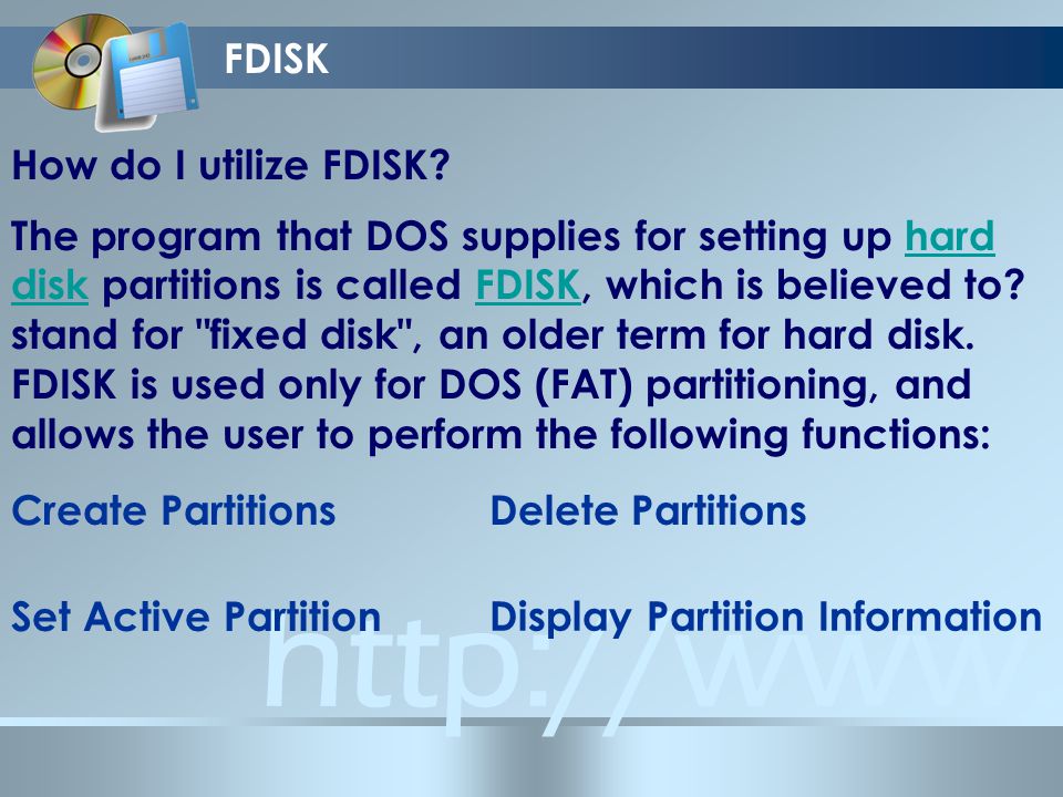 FDISK How do I utilize FDISK.