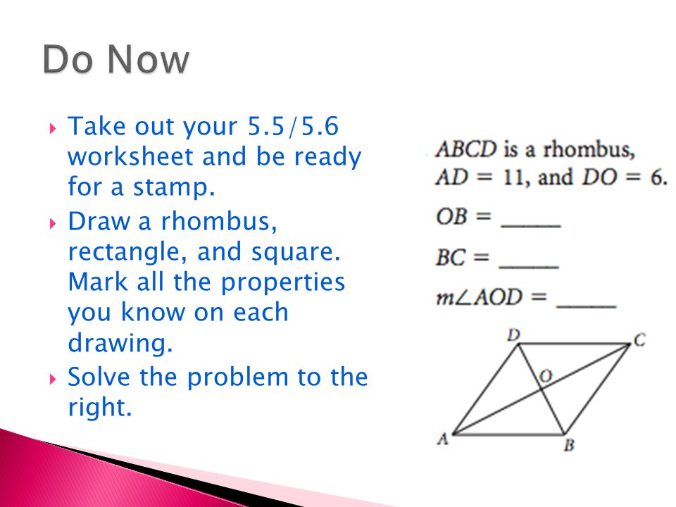 Worksheets Drawing Rhombus Worksheet take out your 5 55 6 worksheet and be ready for a stamp draw stamp