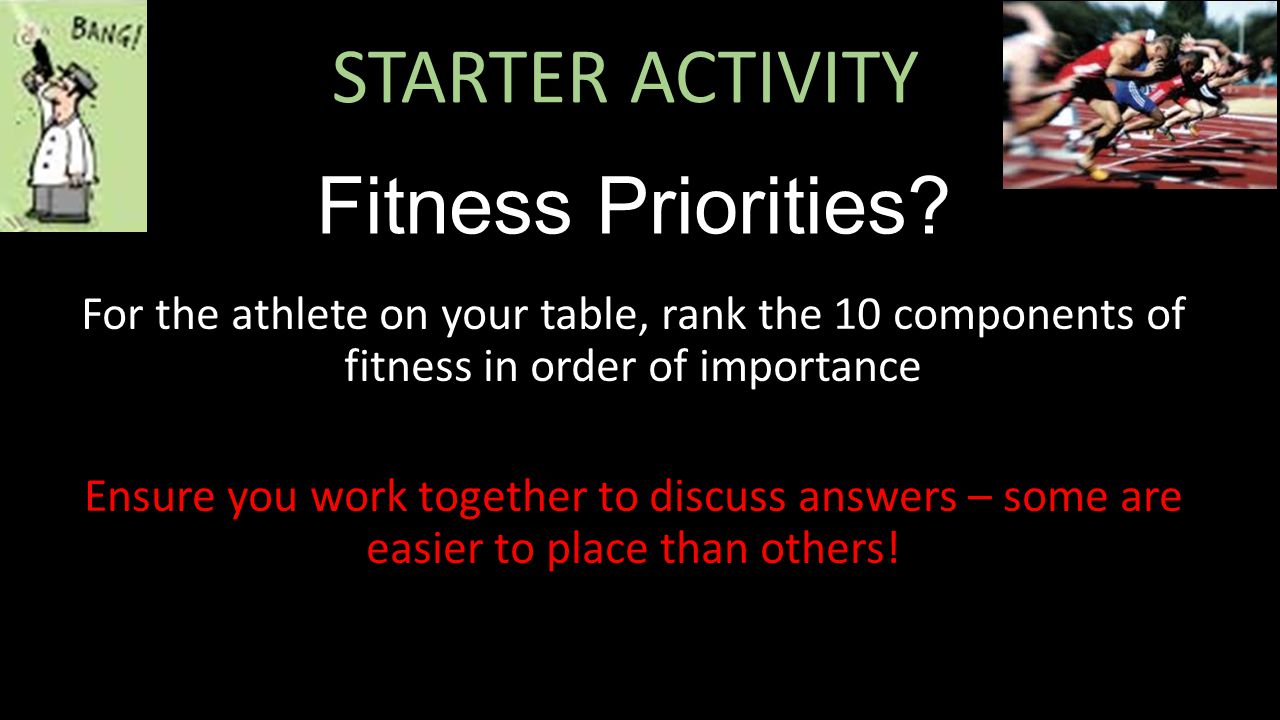 STARTER ACTIVITY Fitness Priorities.