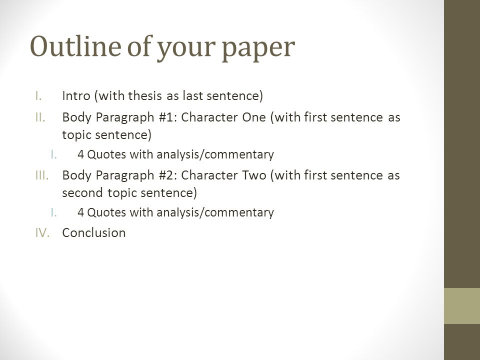 Character traits essay outline