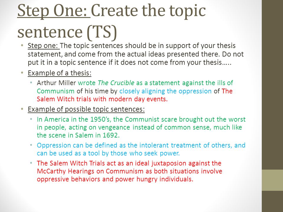 The Crucible Thesis Statement