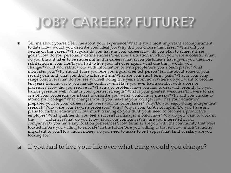describe ideal job