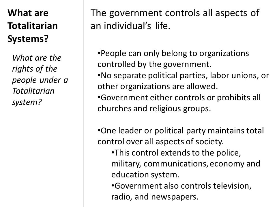 totalitarian system totalitarian system