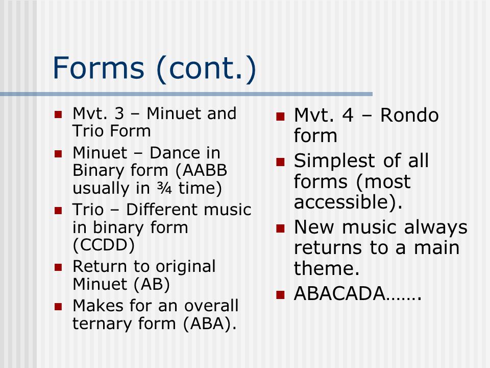 Strict Conventions and Forms Mvt.