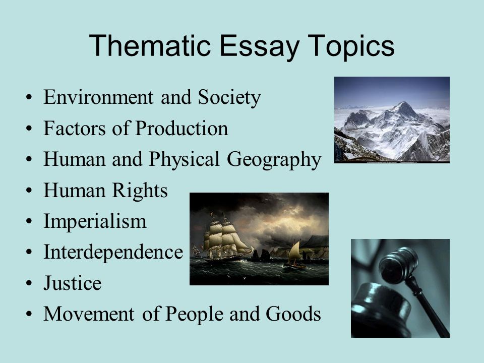 Thematic essays global history