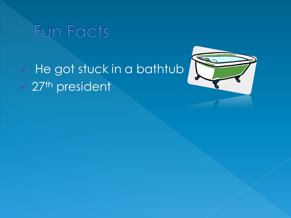 He got stuck in a bathtub 27 th president