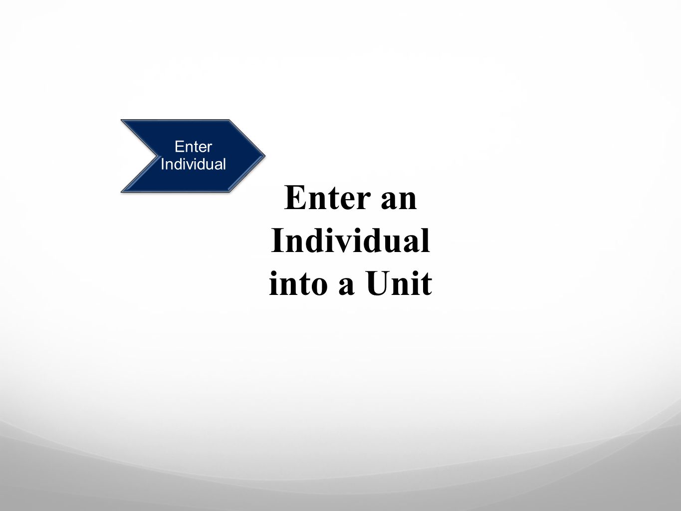 Enter Individual Enter an Individual into a Unit