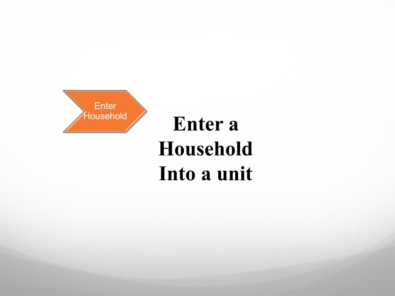 Enter Household Enter a Household Into a unit