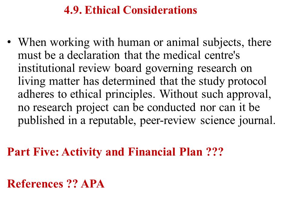 Ethical Consideration In Research Proposal