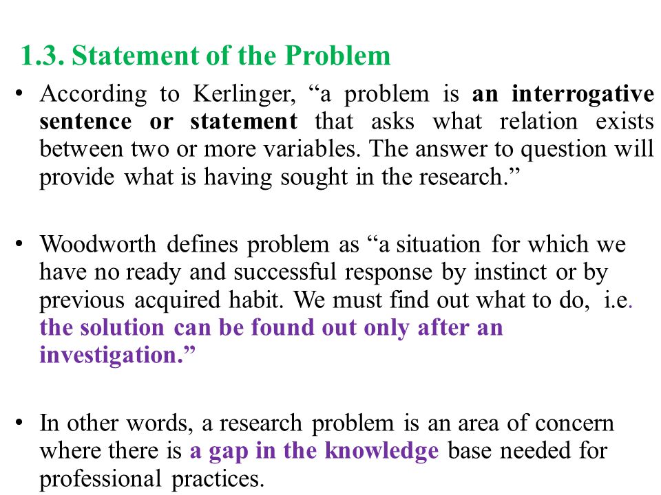 Dissertation problem statement outline