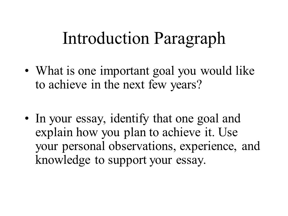 Describe your goals essay